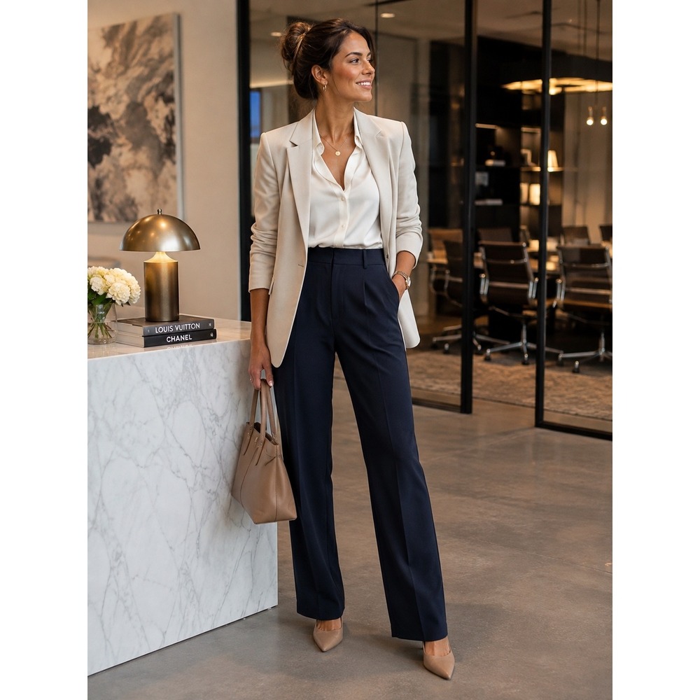Liz Claiborne Pants Jackie Navy Blue Straight Leg Professional Work 16 NWT